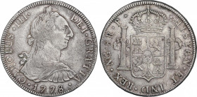 Charles III (1759-1788)
8 Reales. 1778. GUATEMALA. P. 26,65 grs. Oxidaciones limpiadas en reverso. MBC. / Corrosions cleaned on reverse. Very fine. A...