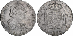 Charles III (1759-1788)
8 Reales. 1787. GUATEMALA. M. 26,85 grs. Ligera pátina. Bonita pieza. EBC. / Light patina. Beautiful Piece. Extremely fine. A...