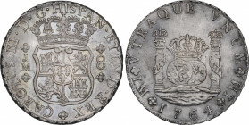 Charles III (1759-1788)
8 Reales. 1764. LIMA. J.M. Encapsulada por NGC AU 58 (nº 5781053-040). 27,03 grs. Columnario. Variante con segundo monograma ...