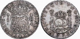Charles III (1759-1788)
8 Reales. 1772. LIMA. J.M. 26,76 grs. Columnario. MBC+. / Pillar dollar. Choice very fine. AC-1034; Cal-850. Ex J. Vico 4 - 4...
