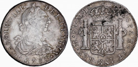 Charles III (1759-1788)
8 Reales. 1785. LIMA. M.I. 26,69 grs. Ligeras oxidaciones. Ligera pátina. MBC. / Slight corrosions. Light patina. Very fine. ...