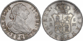 Charles III (1759-1788)
8 Reales. 1782. MADRID. P.J. 27,06 grs. Ligera pátina con restos de brillo original en reverso. EBC-/EBC. / Slight patina wit...