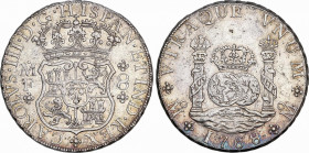 Charles III (1759-1788)
8 Reales. 1768. MÉXICO. M.F. 26,79 grs. Columnario. Pequeños golpecitos y rayitas. Restos de brillo original con ligera pátin...