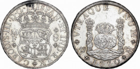 Charles III (1759-1788)
8 Reales. 1770. MÉXICO. M.F. 26,94 grs. Columnario. Pequeños golpecitos. Brillo original. EBC+. / Pillar dollar. Small nicks....