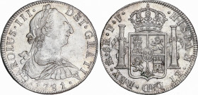 Charles III (1759-1788)
8 Reales. 1781. MÉXICO. F.F. 26,95 grs. Leves golpecitos. Brillo original. Bella. EBC+/SC-. / Slight bumps. Mint luster. Beau...