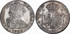 Charles III (1759-1788)
8 Reales. 1782. MÉXICO. F.F. 26,97 grs. Pátina irregular con restos de brillo original. EBC/EBC+. / Uneven patina with luster...