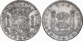 Charles III (1759-1788)
8 Reales. 1769. POTOSÍ. J.R. 27 grs. Columnario. 9 recto. EBC-/EBC. / Pillar dollar. Straight 9. Almost extremely fine/extrem...