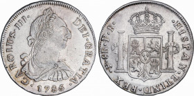 Charles III (1759-1788)
8 Reales. 1785. POTOSÍ. P.R. 26,68 grs. MBC. / Very fine. AC-1189; Cal-992. Ex Cayón - 29 Noviembre 1988, n. 251.