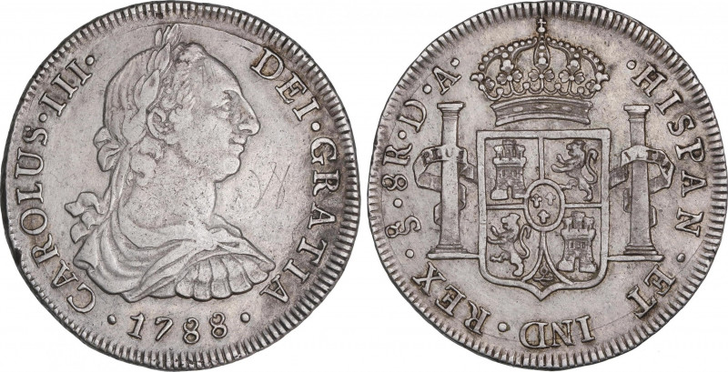 Charles III (1759-1788)
8 Reales. 1788. SANTIAGO. D.A. Encapsulada por NGC VF D...