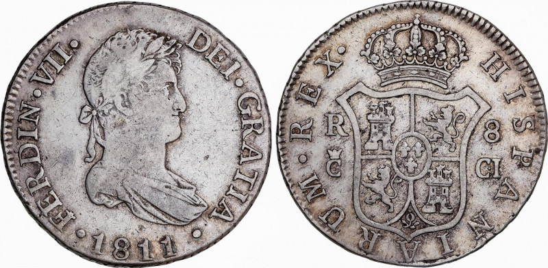 Ferdinand VII (1808-1833)
8 Reales. 1811. CÁDIZ. C.I. 26,86 grs. MBC. / Very fi...