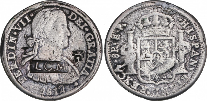 Ferdinand VII (1808-1833)
8 Reales. 1812. CHIUAHUA. R.P. No encapsulada por NGC...