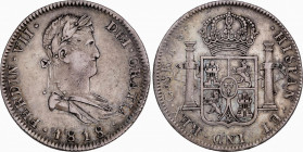 Ferdinand VII (1808-1833)
8 Reales. 1818. GUADALAJARA. F.S. 26,77 grs. Pátina grisácea. MBC+. / Grayish patina. Choice very fine. AC-1208; Cal-440. A...