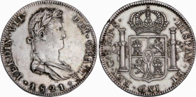 Ferdinand VII (1808-1833)
8 Reales. 1821. GUADALAJARA. F.S. 26,89 grs. Pequeña grieta en canto. Restos de brillo original. EBC. / Small edge split. L...