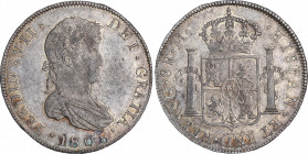 Ferdinand VII (1808-1833)
8 Reales. 1808. GUATEMALA. M. Encapsulada por NGC AU 55 (nº 5781046-001). 26,89 grs. Busto propio. Acuñada posteriormente. ...