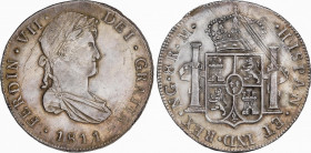 Ferdinand VII (1808-1833)
8 Reales. 1811. GUATEMALA. M. 26,82 grs. Busto propio. Restos de brillo original. Rayitas de ajuste. EBC. / Own bust. Luste...