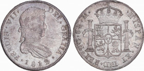 Ferdinand VII (1808-1833)
8 Reales. 1812. GUATEMALA. M. 26,86 grs. Rayitas de ajuste. Pátina y restos de brillo original. EBC-. / Adjustment hairline...