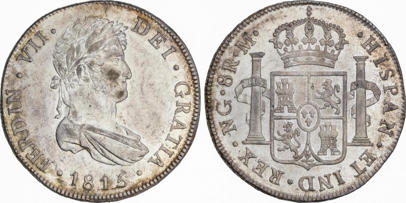 Ferdinand VII (1808-1833)
8 Reales. 1815. GUATEMALA. M. 26,68 grs. Brillo origi...