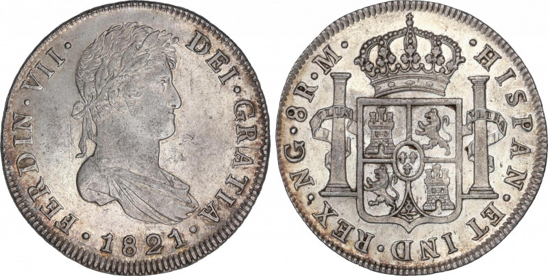 Ferdinand VII (1808-1833)
8 Reales. 1821. GUATEMALA. M. 26,89 grs. Pleno brillo...