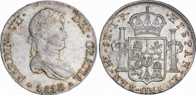 Ferdinand VII (1808-1833)
8 Reales. 1813. LIMA. J.P. 26,31 grs. Pátina y restos de brillo original. EBC. / Patina and luster traces. Extremely fine. ...