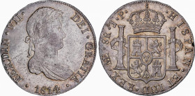 Ferdinand VII (1808-1833)
8 Reales. 1814. LIMA. J.P. 27,07 grs. Pátina y brillo original. Bonita pieza. SC. / Patina and mint luster. Uncirculated. A...