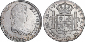 Ferdinand VII (1808-1833)
8 Reales. 1819. LIMA. J.P. 26,55 grs. Brillo original. EBC. / Mint luster. Extremely fine. AC-1252; Cal-487. Adq. Numismáti...