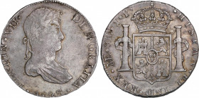 Ferdinand VII (1808-1833)
8 Reales. 1823. LIMA. J.P. 27,44 grs. Rayas. Escasa. MBC. / Hairlines. Scarce and very fine. AC-1255; Cal-490. Ex J. Vico -...