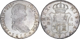 Ferdinand VII (1808-1833)
8 Reales. 1815. MADRID. G.J. 26,87 grs. Brillo original. Leves rayitas. EBC. / Mint luster. Slight hairlines. Extremely fin...