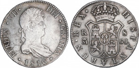 Ferdinand VII (1808-1833)
8 Reales. 1816. MADRID. G.J. 26,38 grs. HISPANIARUN en leyenda del reverso. Escasa. MBC. / HISPANIARUN on reverse legend. S...