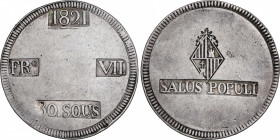 Ferdinand VII (1808-1833)
30 Sous. 1821. MALLORCA. 26,46 grs. SALUS POPULI. MBC+. / SALUS POPULI. Choice very fine. AC-1293; Cal-525. Adq. Cabré - Ab...