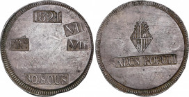 Ferdinand VII (1808-1833)
30 Sous. 1821. MALLORCA. 26,78 grs. Doble punzonado de VII. SALUS POPULI. Rara. EBC-. / Double punch of VII. SALUS POPULI. ...