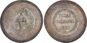 Ferdinand VII (1808-1833)
5 Pesetas. 1823. MALLORCA. 27,06 grs. Final de leyenda de anverso: REY D ESPAN E YND. Pátina de monetario antiguo. Rara así...