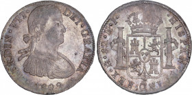 Ferdinand VII (1808-1833)
8 Reales. 1809. MÉXICO. H.J. 26,93 grs. Pátina irisada con brillo original subyacente. SC-. / Iridescent patina with underl...
