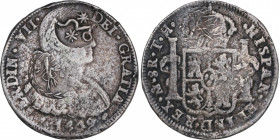 Ferdinand VII (1808-1833)
8 Reales. 1809. MÉXICO. T.H. Encapsulada por NGC XF 40 (nº 5781053-021). 24,33 grs. AR fundida. Resellos de Morelos y Congr...