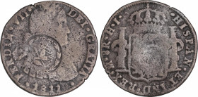 Ferdinand VII (1808-1833)
8 Reales. 1811. MÉXICO. H.J. Encapsulada por NGC VG 10 (nº 5781056-009). 19,87 grs. AR fundida. Resello del Congreso de Chi...