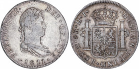 Ferdinand VII (1808-1833)
8 Reales. 1811. MÉXICO. H.J. 26,81 grs. Busto laureado. Zonas de plata agria. MBC/MBC+. / Laureated bust. Areas with poorly...