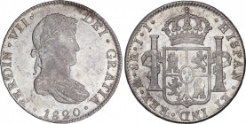Ferdinand VII (1808-1833)
8 Reales. 1820. MÉXICO. J.J. 26,93 grs. Pleno brillo original. Bonita pieza. SC. / Full mint luster. Beautiful coin. Uncirc...