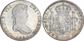 Ferdinand VII (1808-1833)
8 Reales. 1820. MÉXICO. J.J. 26,90 grs. Pátina y brillo original. EBC+. / Patina and mint luster. Choice extremely fine. AC...