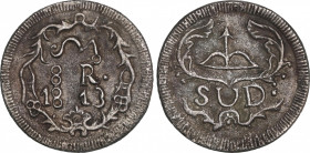Ferdinand VII (1808-1833)
8 Reales. 1813. MORELOS. Encapsulada por NGC AU 55 (nº 5781053-014). 28,13 grs. AR fundida. Rara. EBC. / Silver cast coin. ...