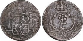 Ferdinand VII (1808-1833)
8 Reales. 1811. NUEVA VIZCAYA. R.M. 27,13 grs. Pátina oscura. Muy rara. MBC. / Dark patina. Very rare and very fine. AC-135...