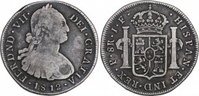 Ferdinand VII (1808-1833)
8 Reales. 1812. POPAYÁN. J.F. Encapsulada por NGC VG 10 (nº 5781054-013). 26,21 grs. Busto de Carlos IV. Pátina oscura. Muy...