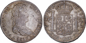 Ferdinand VII (1808-1833)
8 Reales. 1817. POTOSÍ. P.J. 27,13 grs. Pátina. EBC-. / Patina. Almost extremely fine. AC-1381; Cal-606. Adq. M. Dunigan - ...