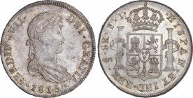 Ferdinand VII (1808-1833)
8 Reales. 1815. SANTIAGO. F.J. Encapsulada por NGC MS 62 (nº 5781053-015). 26,83 grs. Preciosa pátina y pleno brillo origin...