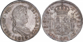 Ferdinand VII (1808-1833)
8 Reales. 1816. SANTIAGO. F.J. 26,67 grs. EBC-. / Almost extremely fine. AC-1409; Cal-632. Ex J. Vico - 11 Noviembre 1989, ...