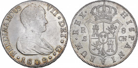 Ferdinand VII (1808-1833)
8 Reales. 1809. SEVILLA. C.N. 27,15 grs. Brillo original. EBC/EBC+. / Mint luster. Extremely fine / choice extremely fine. ...