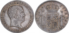 Ferdinand VII (1808-1833)
8 Reales. 1823. SEVILLA. R.D. 27,02 grs. Pátina. Escasa. EBC-. / Patina. Scarce and almost extremely fine. AC-1423; Cal-646...