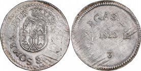 Ferdinand VII (1808-1833)
8 Reales. 1812. SOMBRERETE DE VARGAS. Encapsulada por NGC MS 62 (nº 5781053-029). 26,40 grs. Muy rara en esta calidad. EBC....