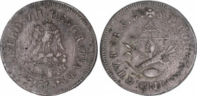 Ferdinand VII (1808-1833)
8 Reales. 1813. TLALPUJAHUA. S (roel encima).M (roel encima). Encapsulada por NGC AU 55 (nº 5781053-033). 27,57 grs. Acuñad...