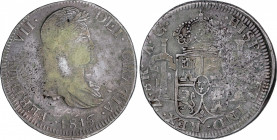 Ferdinand VII (1808-1833)
8 Reales. 1816. ZACATECAS. A.G. 25,72 grs. Variante punto después de DEI. MBC-. / Variety with dot after DEI. Almost very f...