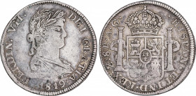 Ferdinand VII (1808-1833)
8 Reales. 1819. ZACATECAS. A.G. 26,75 grs. MBC-. / Almost very fine. AC-(1460.1); Cal-690. Ex Cayón - 20 Febrero 1989, n. 6...