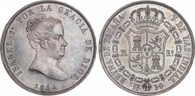 Elisabeth II (1833-1868)
20 Reales. 1834. MADRID. D.G. Encapsulada por NGC MS 62 (nº 5781046-008). 27 grs. Departamento de Grabado. Preciosa pátina d...